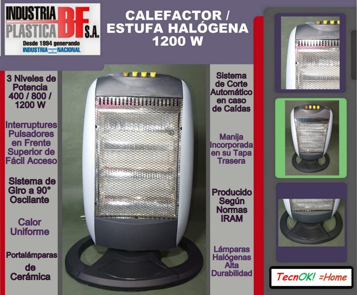 CALEFACTOR o ESTUFA HALÓGENA 1200 W