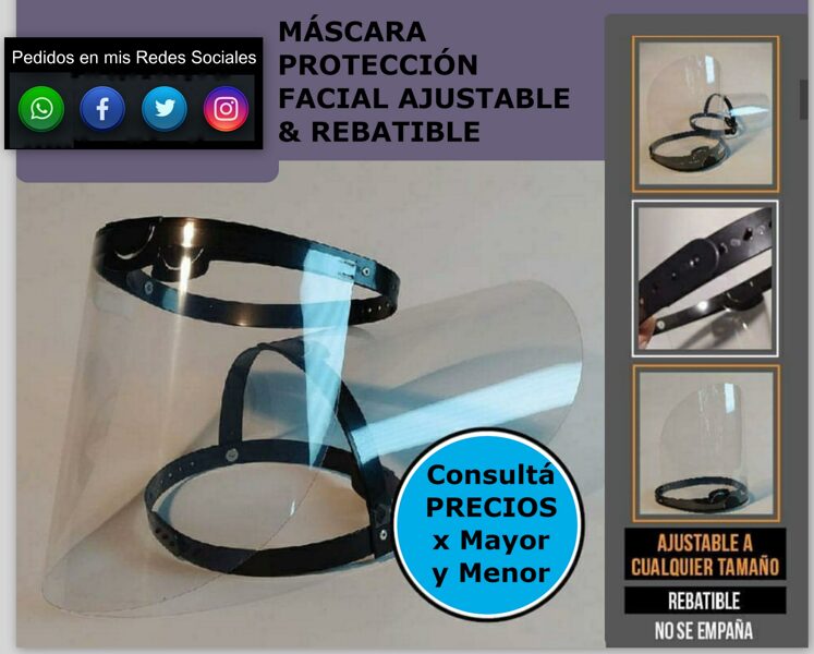 Máscara Protección Facial Regulable & Rebatible